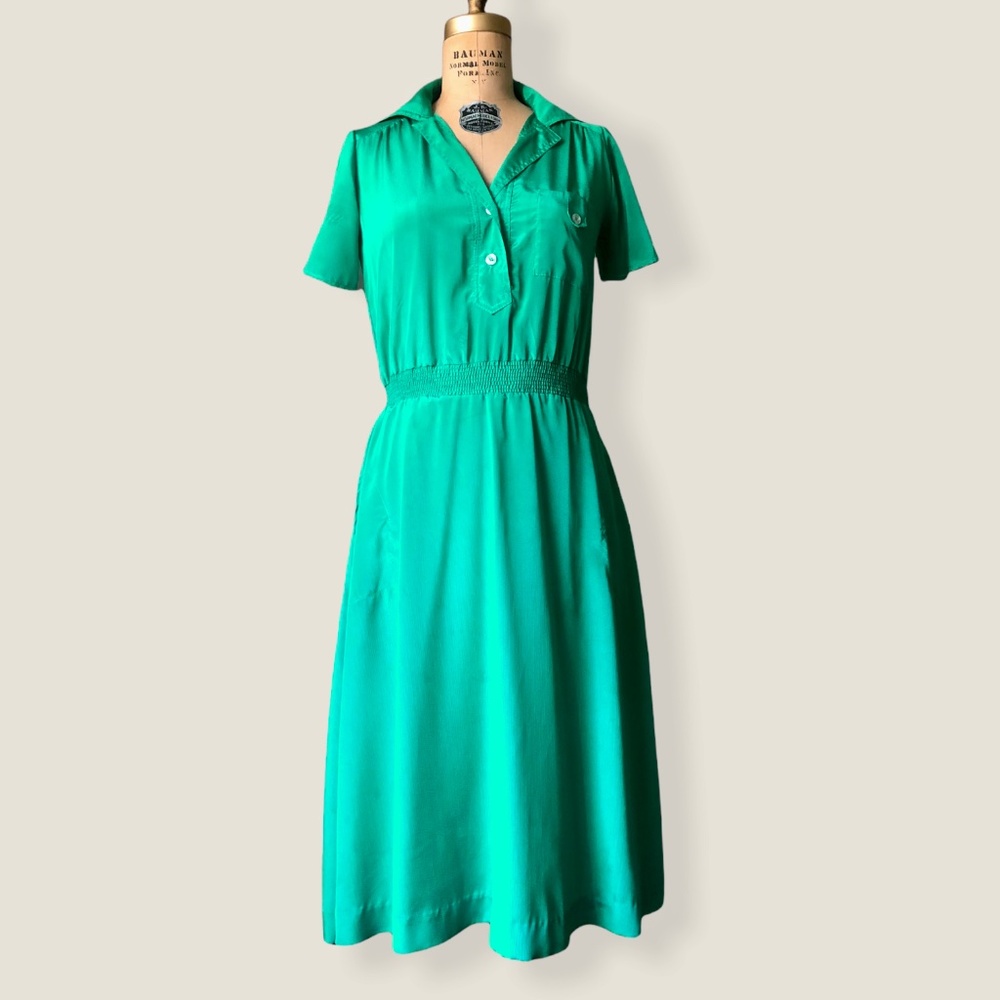 Vintage 60s Green Irene Kasmer Midi Dress